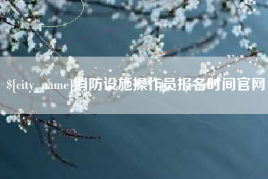 河南消防设施操作员报名时间官网