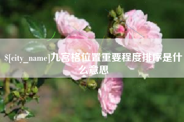 河南九宫格位置重要程度排序是什么意思
