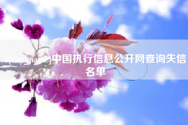 河南中国执行信息公开网查询失信名单