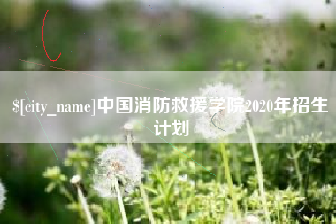 河南中国消防救援学院2020年招生计划