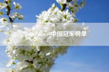 河南中国冠军榜单