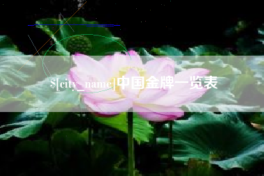 河南中国金牌一览表