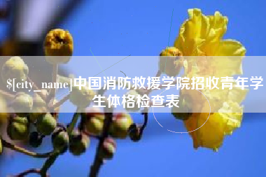 河南中国消防救援学院招收青年学生体格检查表